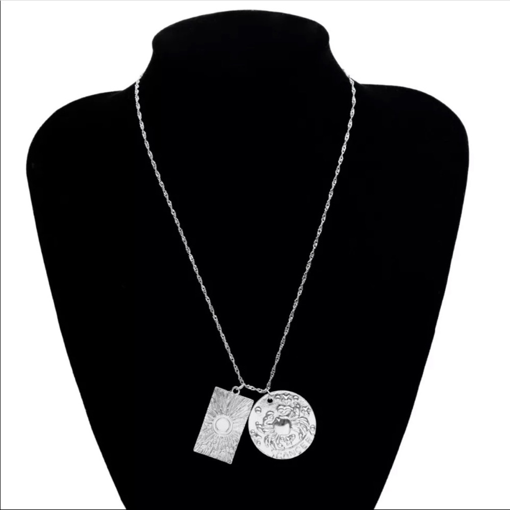 NEW CANCER ZODIAC PENDANT NECKLACE IN SILVER